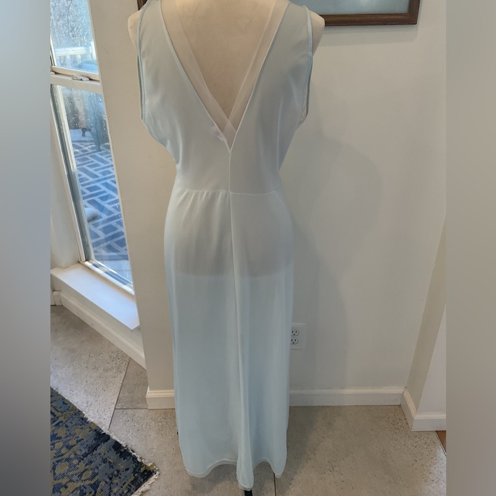 Caresse Blue and White Lace Chemise - Picture 8 of 13